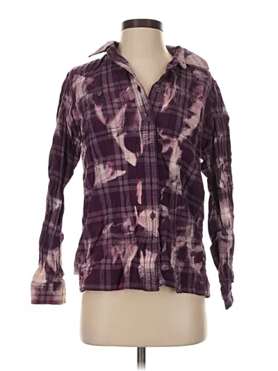 Pre-owned Duluth Trading Co. Long Sleeve Button Down Shirt In Purple
