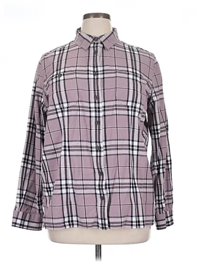 Pre-owned Duluth Trading Co. Long Sleeve Button Down Shirt In Purple