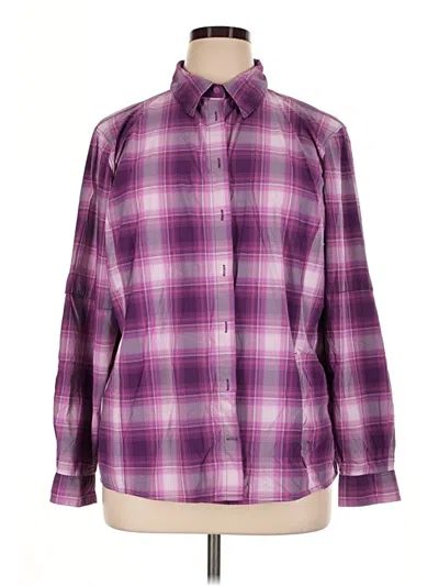 Pre-owned Duluth Trading Co. Long Sleeve Button Down Shirt In Purple