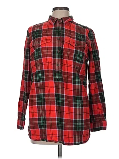 Pre-owned Duluth Trading Co. Long Sleeve Button Down Shirt In Red