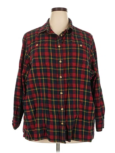 Pre-owned Duluth Trading Co. Long Sleeve Button Down Shirt In Red