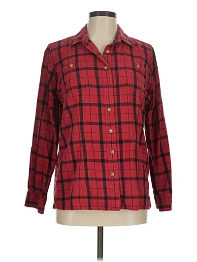 Pre-owned Duluth Trading Co. Long Sleeve Button Down Shirt In Red