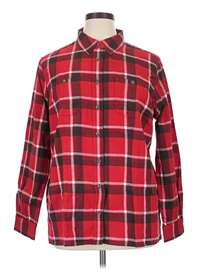 Pre-owned Duluth Trading Co. Long Sleeve Button Down Shirt In Red