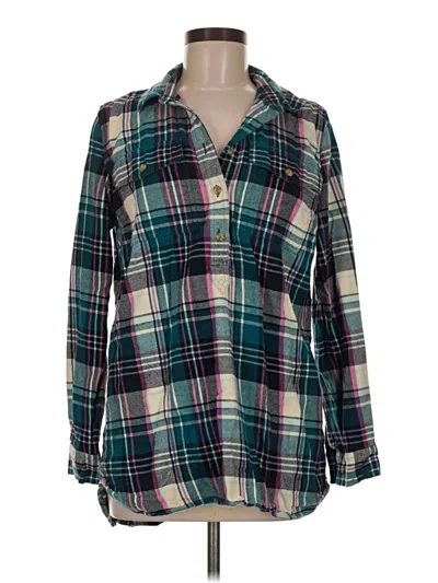 Pre-owned Duluth Trading Co. Long Sleeve Button Down Shirt In Teal