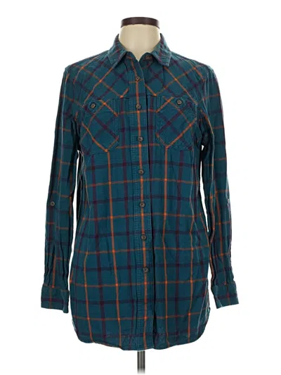Pre-owned Duluth Trading Co. Long Sleeve Button Down Shirt In Teal