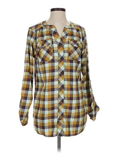 Pre-owned Duluth Trading Co. Long Sleeve Button Down Shirt In Yellow