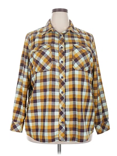 Pre-owned Duluth Trading Co. Long Sleeve Button Down Shirt In Yellow