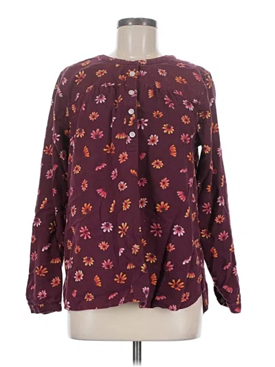 Pre-owned Duluth Trading Co. Long Sleeve Henley Shirt In Burgundy