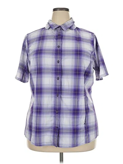 Pre-owned Duluth Trading Co. Short Sleeve Button Down Shirt In Purple