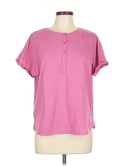 Pre-owned Duluth Trading Co. Short Sleeve Henley Shirt In Pink