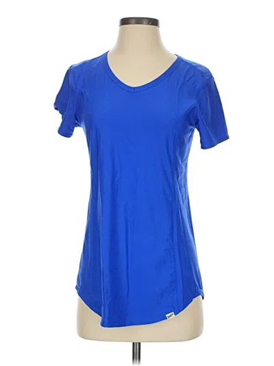 Pre-owned Duluth Trading Co. Short Sleeve Top Blue Scoop Neck Tops