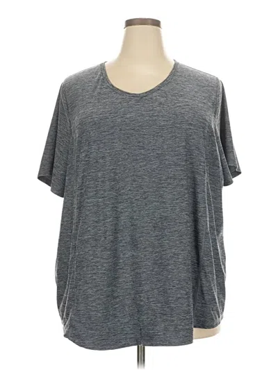 Pre-owned Duluth Trading Co. Short Sleeve Top Gray Crew Neck Tops