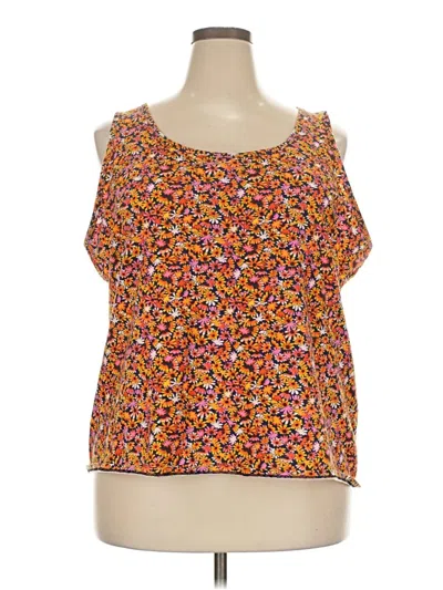 Pre-owned Duluth Trading Co. Sleeveless Blouse In Orange