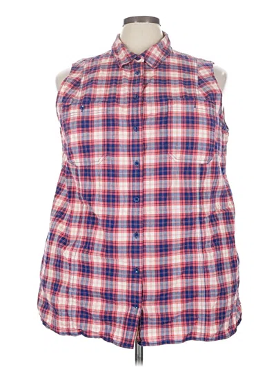 Pre-owned Duluth Trading Co. Sleeveless Button Down Shirt In Red