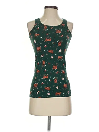 Pre-owned Duluth Trading Co. Tank Top Green Halter Neckline Tops