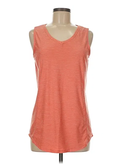 Pre-owned Duluth Trading Co. Tank Top Orange V Neck Tops
