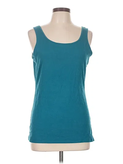 Pre-owned Duluth Trading Co. Tank Top Teal Strapless Neckline Tops In Blue