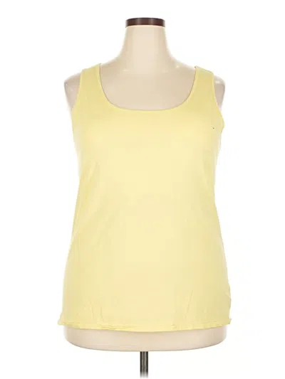 Pre-owned Duluth Trading Co. Tank Top Yellow Halter Neckline Tops
