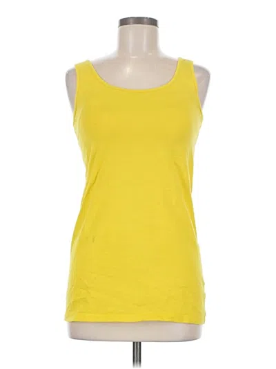 Pre-owned Duluth Trading Co. Tank Top Yellow Strapless Neckline Tops