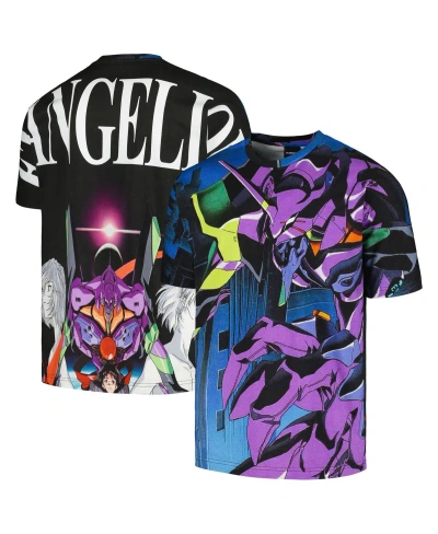 Dumbgood Men's And Women's  Blue, Black Neon Genesis Evangelion Graphic T-shirt In Blue,black