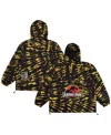 Dumbgood Men's  Black Jurassic Park Raptor Tie-dye Hoodie Half-zip Anorak Jacket In Black