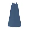 Dumitrascu Open Back Blue Slip Dress In Multi