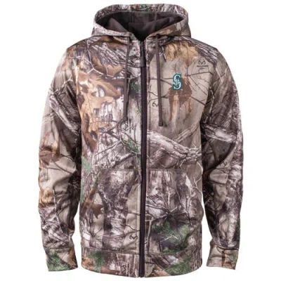 Dunbrooke Camo Seattle Mariners Trophy Realtree Full-zip Hoodie In Brown