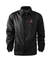 DUNBROOKE MEN'S BLACK ARIZONA DIAMONDBACKS COACH'S RAGLAN FULL-SNAP WINDBREAKER JACKET