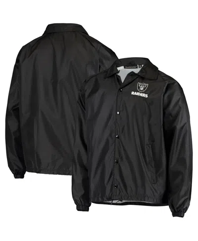 Dunbrooke Men's Black Las Vegas Raiders Coaches Classic Raglan Full-snap Windbreaker Jacket