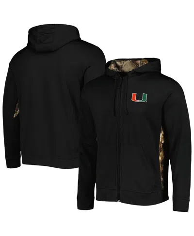 Dunbrooke Men's  Black, Camo Miami Hurricanes Decoy Full-zip Hoodie In Black,camo