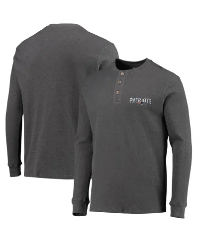 Dunbrooke Men's  Heathered Gray New England Patriots Logo Maverick Thermal Henley Long Sleeve T-shirt