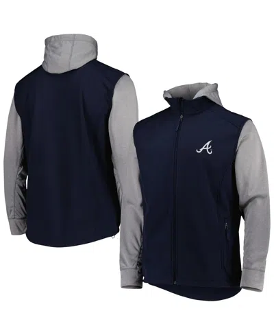 Dunbrooke Men's  Navy, Heather Gray Atlanta Braves Alpha Full-zip Jacket In Navy,heather Gray