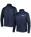 DUNBROOKE MEN'S HEATHER NAVY NEW ENGLAND PATRIOTS FREESTYLE COATED TECH FLEECE FULL-ZIP JACKET