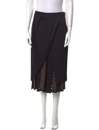 Pre-owned Duncan Studded Accents Midi Length Skirt In Black