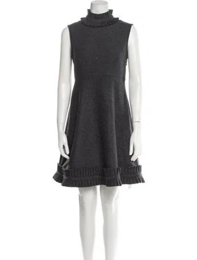 Pre-owned Duncan Virgin Wool Mini Dress In Gray