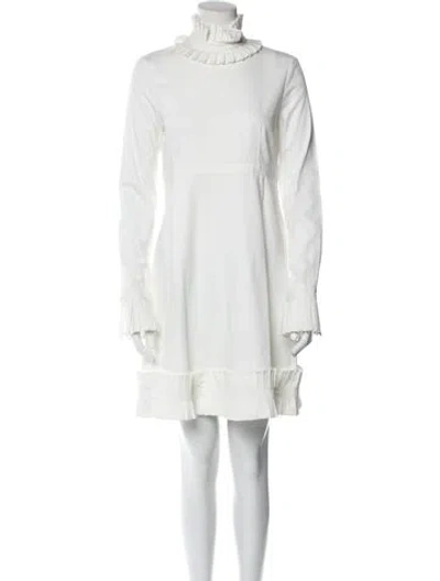Pre-owned Duncan Virgin Wool Mini Dress In White