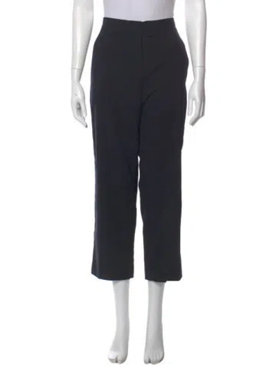 Pre-owned Duncan Virgin Wool Straight Leg Pants In Blue