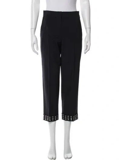 Pre-owned Duncan Virgin Wool Straight Leg Pants In Blue