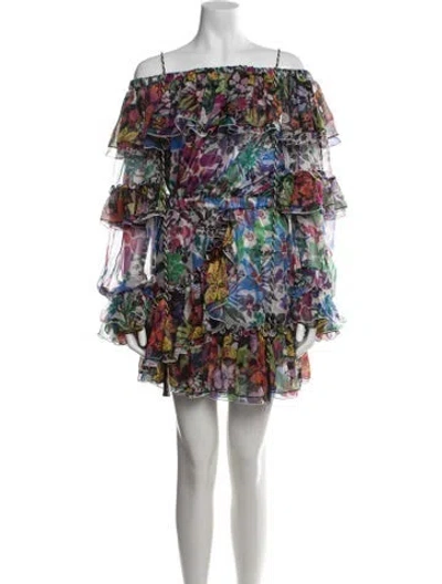Pre-owned Dundas Floral Print Mini Dress In Multi