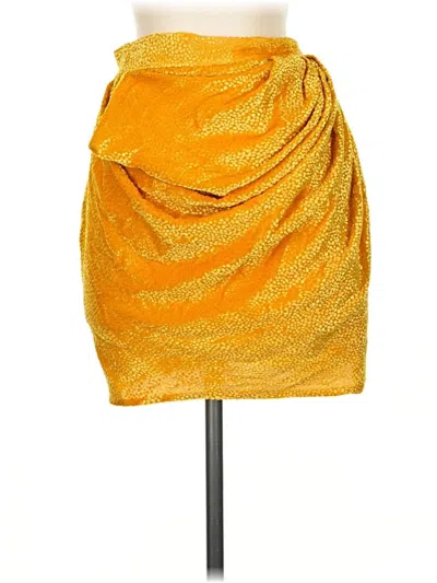 Pre-owned Dundas Formal Skirt In Gold