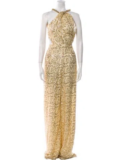 Pre-owned Dundas Halterneck Jumpsuit In Neutral