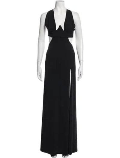 Pre-owned Dundas Halterneck Long Dress W/ Tags In Blue