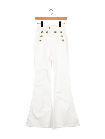 Pre-owned Dundas High-rise Flared Jeans In White