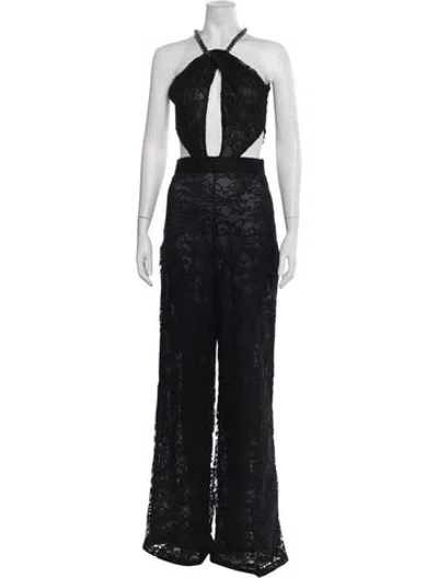 Pre-owned Dundas Lace Lace Pattern Jumpsuit In Black