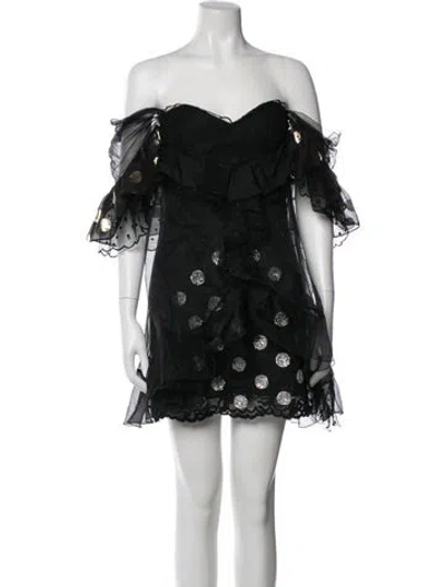 Pre-owned Dundas Lace Pattern Mini Dress In Multi