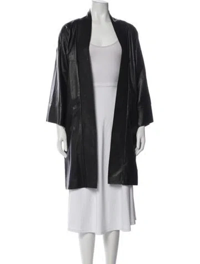 Pre-owned Dundas Lambskin Coat In Gray