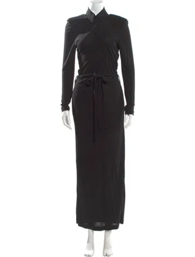 Pre-owned Dundas Long Dress In Black