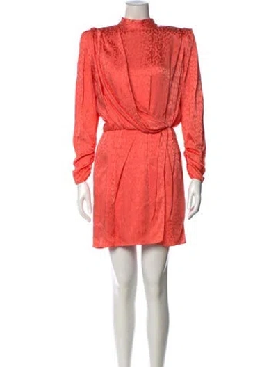 Pre-owned Dundas Mock Neck Mini Dress In Pink