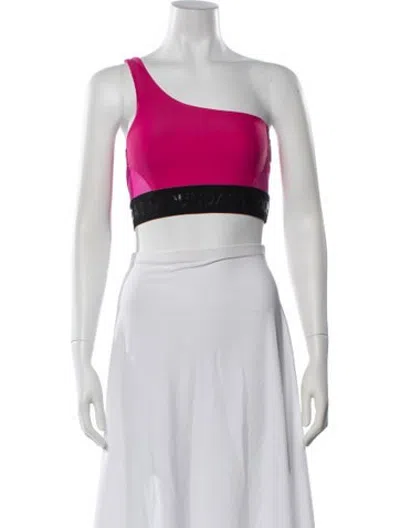 Pre-owned Dundas Nylon One-shoulder Sports Bra In Black