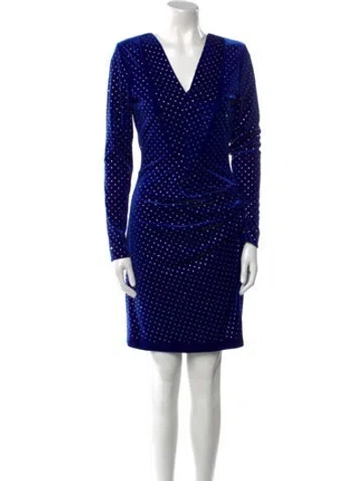 Pre-owned Dundas Polka Dot Print Knee-length Dress In Blue